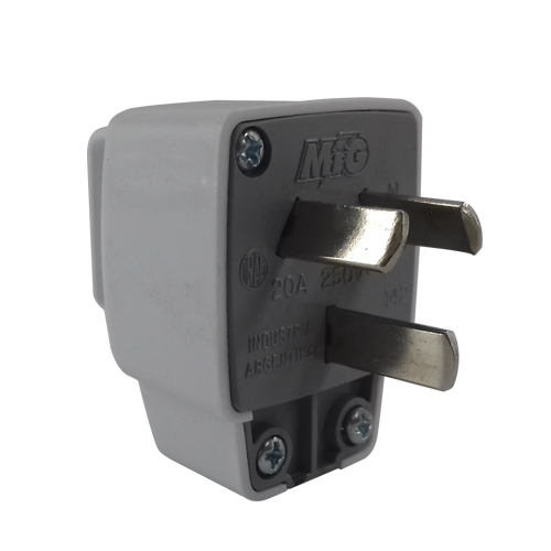 Ficha macho 3 patas 20A marfil