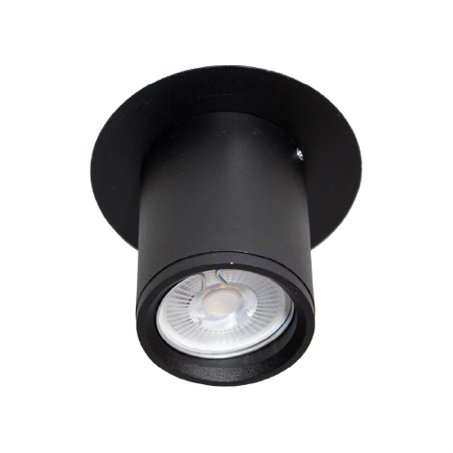 Plafón corto para GU10 tuba negro microtexturado