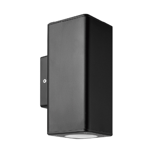 Artefacto de pared cuadrado bididireccional de pvc para GU10 IP54 negro