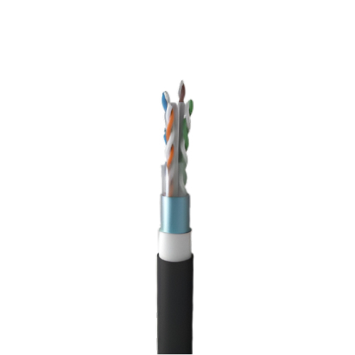 CABLE FTP CAT6 EXTERIOR x1000MTS DOBLE VAINA, NEGRO, COBRE
