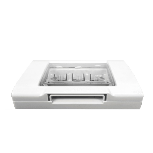 Placa 3 módulos con membrana gris IP55