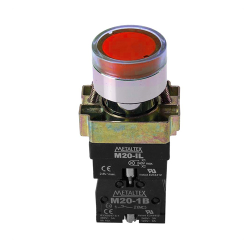 CABEZAL PULSADOR METALICO ROJO SLMRN1