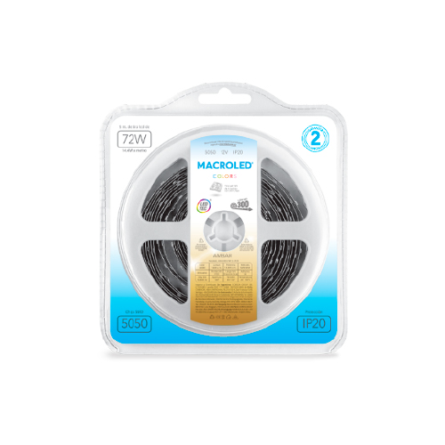 TIRA DE LED 5050 5MTS AMBAR  2300K IP20