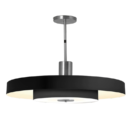 Colgante doble Acopla XL 4xG9 interior y 4xG9 inferior 60x44cm negro y platil