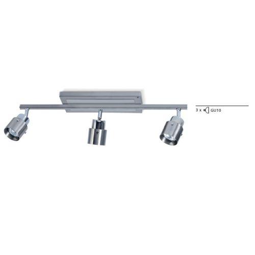 SPOT 3 LUCES C/BARRAL GU10 PLATIL C/BRILLO UP-L6PB