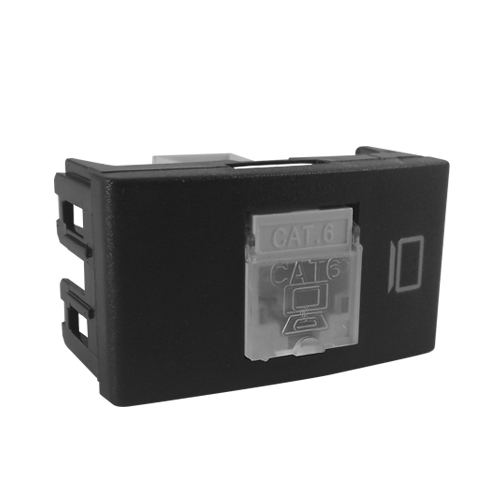 Toma CATV pin fino negro