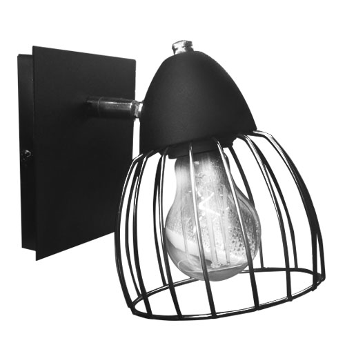 Spot 1 luz jaula E27 negro