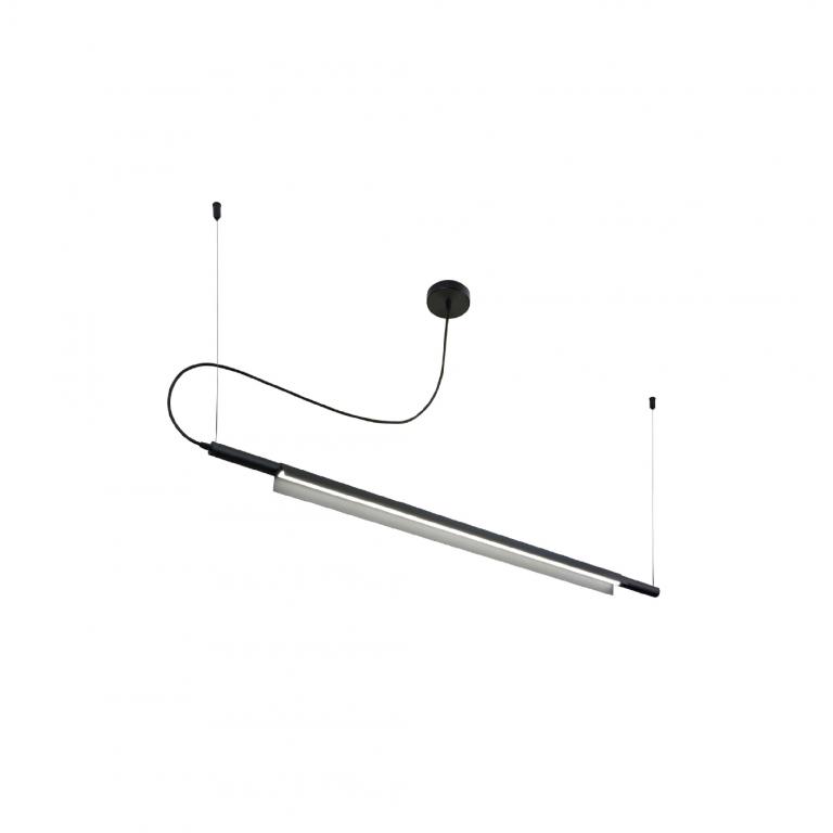 COLGANTE PANT MET H:100MM A:127MM LED CON ALETA 18W NEGRO