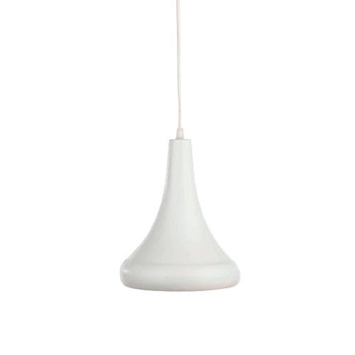 Colgante E27 cono curvo chico blanco