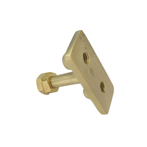 Placa de puesta a tierra de 2 agujeros de bronce con bulones inox.