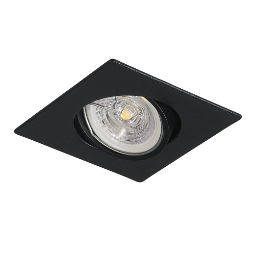 Embutido cuadrado dicroica GU10 sin zócalo pvc negro