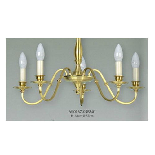 ARAÑA 5 LUC.E14 C/PANT. BRONCE AR0167-05 YP