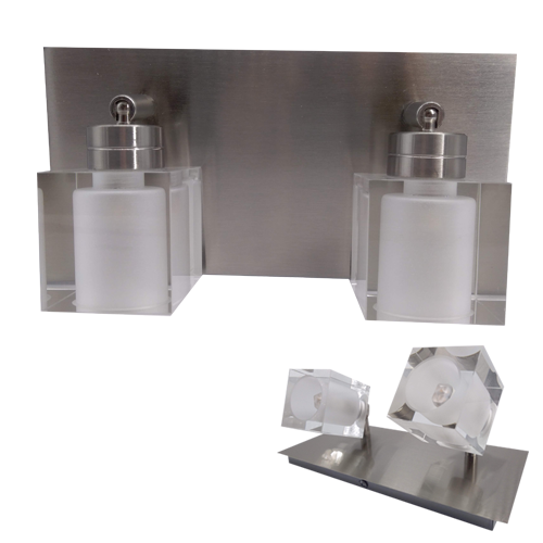 Spot de 2 luces g9 tul. cuadrada platil