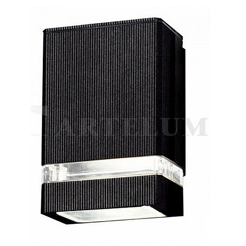 Aplique dicroica GU10 de aluminio para exterior unidireccional modelo Anka Negro