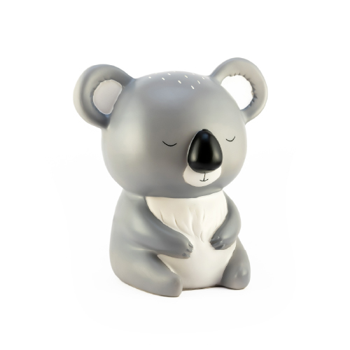Velador koala gris poliserina con adaptador de USB a 220 19x15,8x20cm