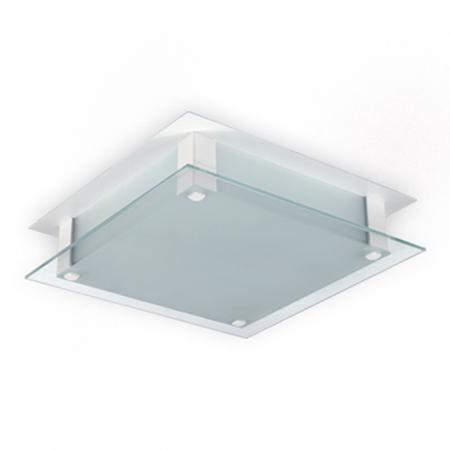 Plafon c/vid. c/eq. 2x26W niquel