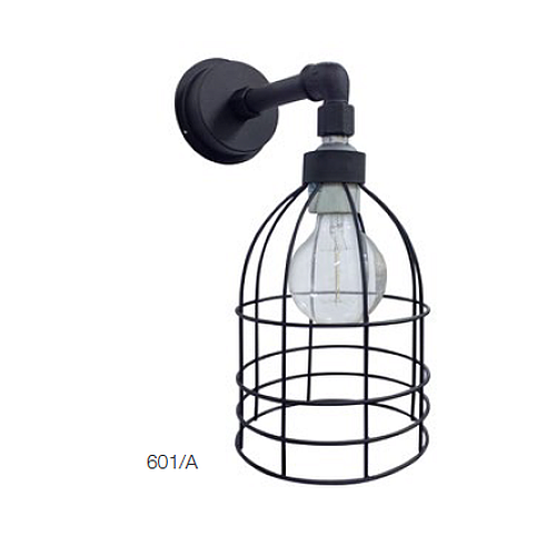 Aplique de pared e27 negro