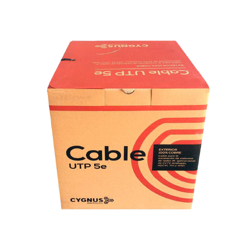 CABLE UTP CAT5E EXTERIOR x305MTS, CYGNUS, NEGRO, COBRE