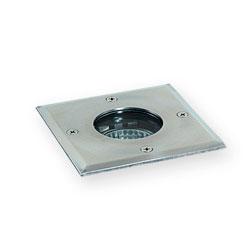 EMBUTIDO PISO CUADR.GU10 ACERO E2002P