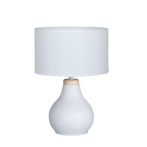 VELADOR BLANCO E27 C/PANTALLA LINO EGIPCIO