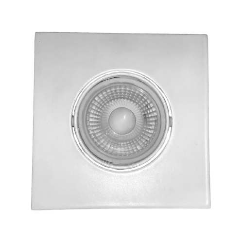 Spot embutir aluminio para dicroica movil cuadrado blanco