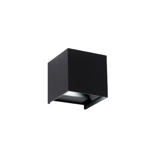 Aplique de aluminio bidireccional 2x3W IP55 3000K 10x10x10cm negro