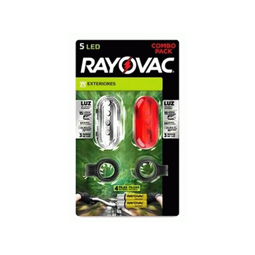 Combo linterna bicicleta frontal y trasera 4AAA incluidas 5 leds