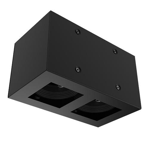 Plafon 2 luces dicro gu10 9,5cm x 17cm negro