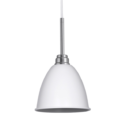 Colgante 1 luz E27 de acero 17cm blanco con platil