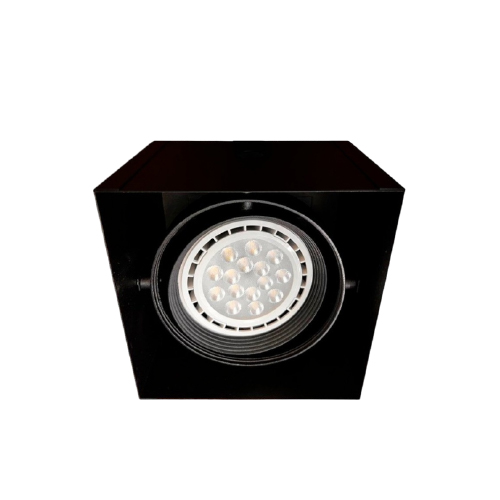 EMBUTIDO P/HORMIGON CON PESTAÑA 1LUZ CUADRADO AR111 NEGRO