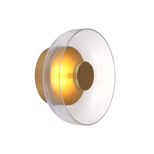 APLIQUE HIERRO ALUMINIO DORADO VIDRIO LED 7W 3000K
