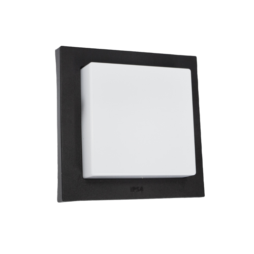 Aplique Tokio de policarbonato de 12W 6500K IP54 negro