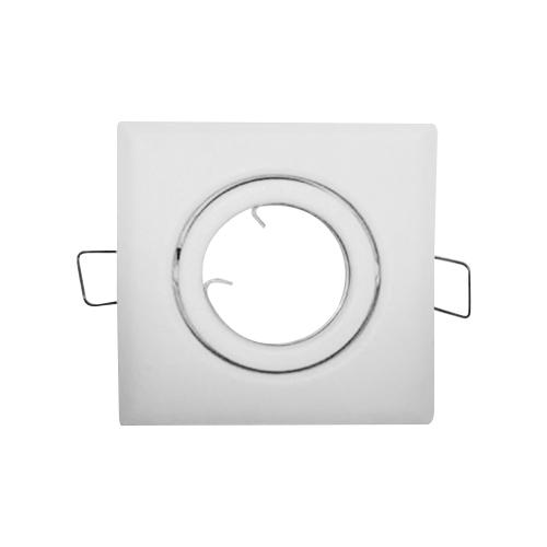 Embutido dicroica GU10 cuadrado móvil blanco sin zócalo 100x100mm