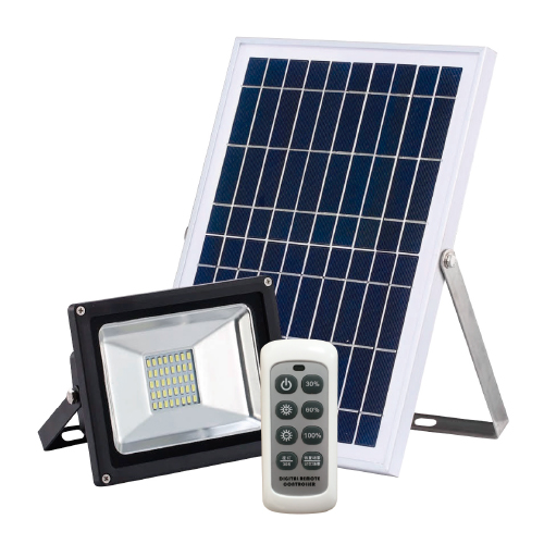 Reflector  led con  panel  solar con control remoto 50W 80lm/w lx930/50w