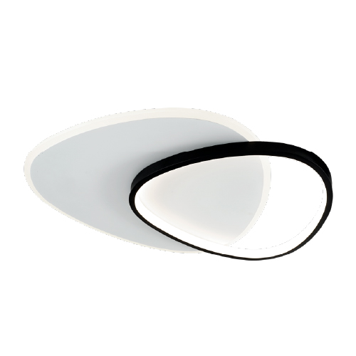 PLAFON LED 36W 2 OVALOS UNIDOS SATINADO Y NEGRO