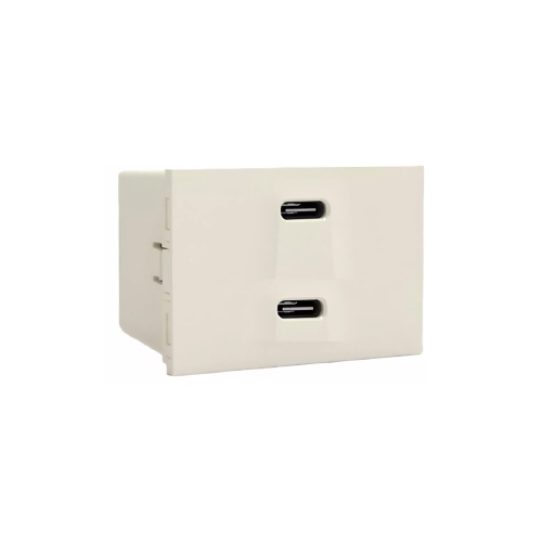 Módulo cargador USD doble C+C 220V blanco 5A