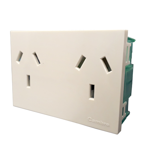 Modulo Toma Bipolar c/tierra Doble con proteccion sin derivaciones