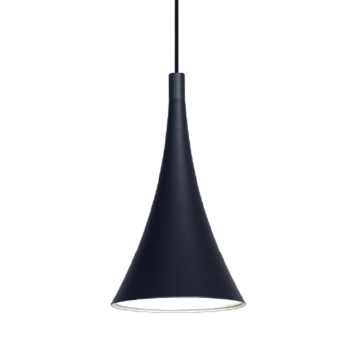 Colgante para 1 luz E27 chapa cónico diámetro 20 cm negro