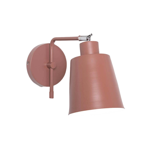 Aplique de hierro con pantalla movible rosa viejo