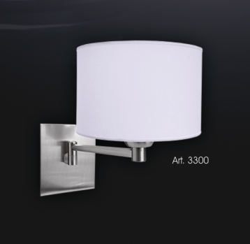 Aplique 1 luz platil con pantalla de seda natural
