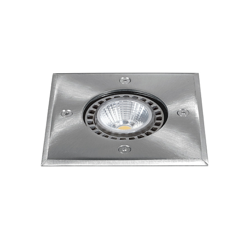 Spot emb. piso cuadrado acero gu10 50W