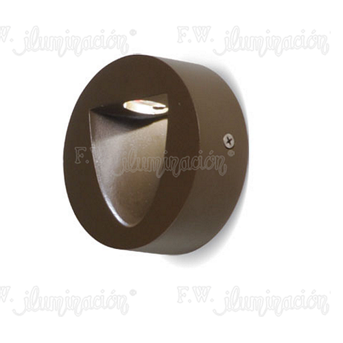 Aplique redondo aluminio led 3W c/driver