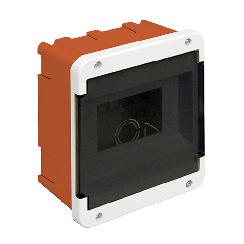 Caja din de embutir 4/6 bocas con puerta