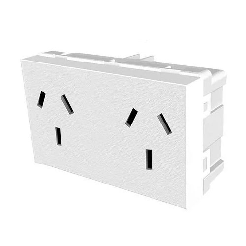 TOMA DOBLE Bco.2P+T-250V-10A.PLAT 60027