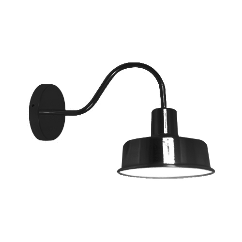 Aplique doble cilindro con cuello de ganso negro