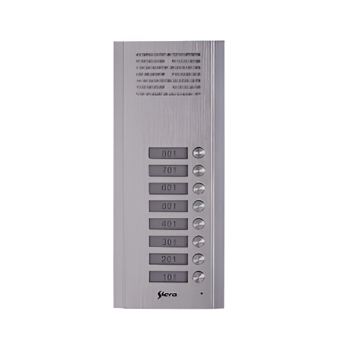 Frente de calle 8 pulsadores metálico no visor para línea 300