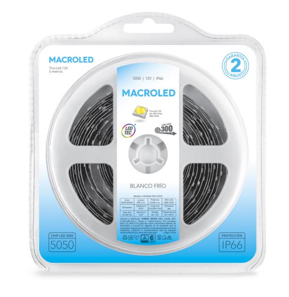 Tira de led luz fría 5050 5m IP45