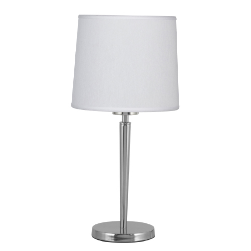 Velador cromo E27 c/pantalla conica blanca