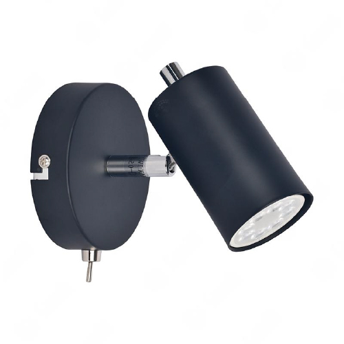 Aplique 1 luz GU10 negro memo