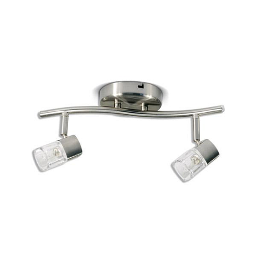 Spot 2 luces g9 c/tul. cristal platil